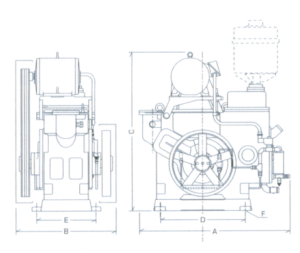 Vacuum Pump OP Model KV Series Dimension